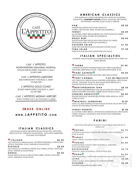 l appetito menu|cafe lappetito menu.